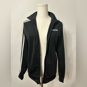 Adidas Women’s Essentials 3-Stripes Track Jacket Black & White Athleisure